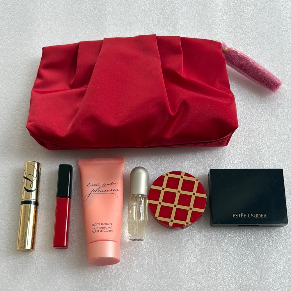 Estee Lauder Pleasures Fragrance and Makeup Gift Set Travel Size